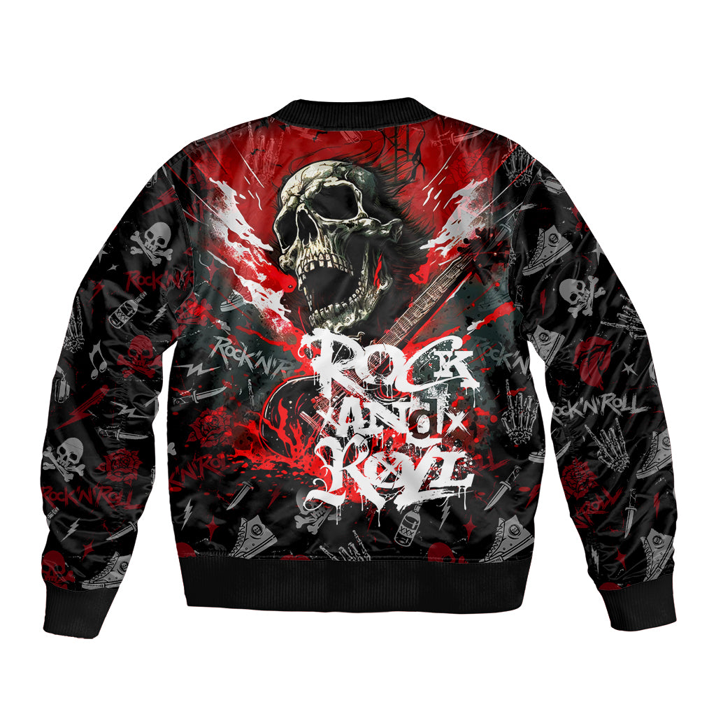 Rock And Roll Skull Forever Bomber Jacket - Wonder Print Shop