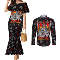 rock-and-roll-skull-forever-couples-matching-mermaid-dress-and-long-sleeve-button-shirts