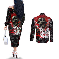 rock-and-roll-skull-forever-couples-matching-off-the-shoulder-long-sleeve-dress-and-long-sleeve-button-shirts