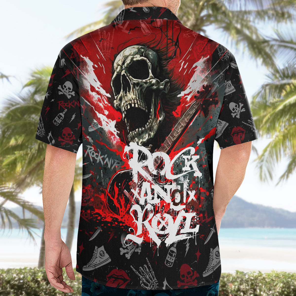 Rock And Roll Skull Forever Hawaiian Shirt - Wonder Print Shop
