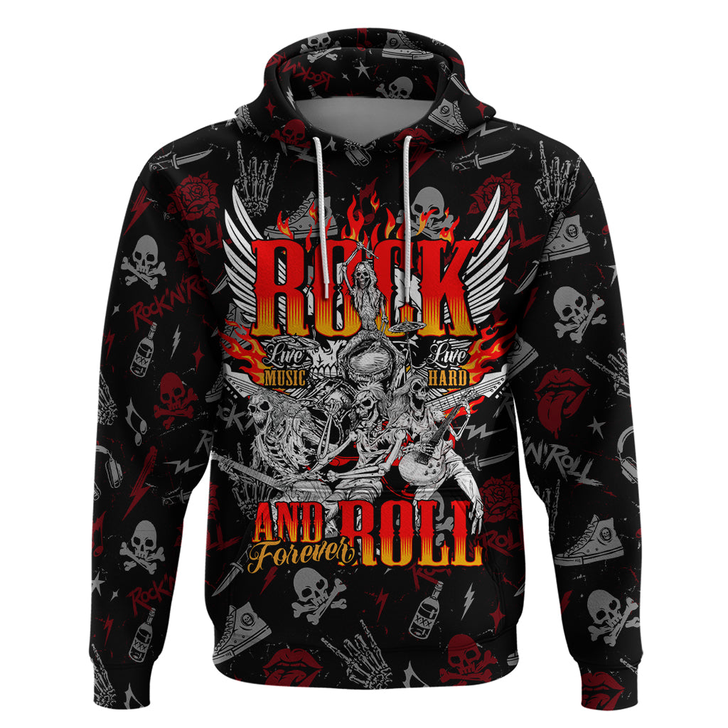 Rock And Roll Skull Forever Hoodie - Wonder Print Shop