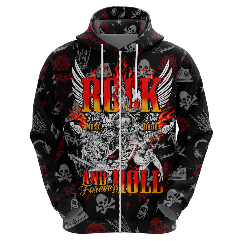 Rock And Roll Skull Forever Hoodie - Wonder Print Shop