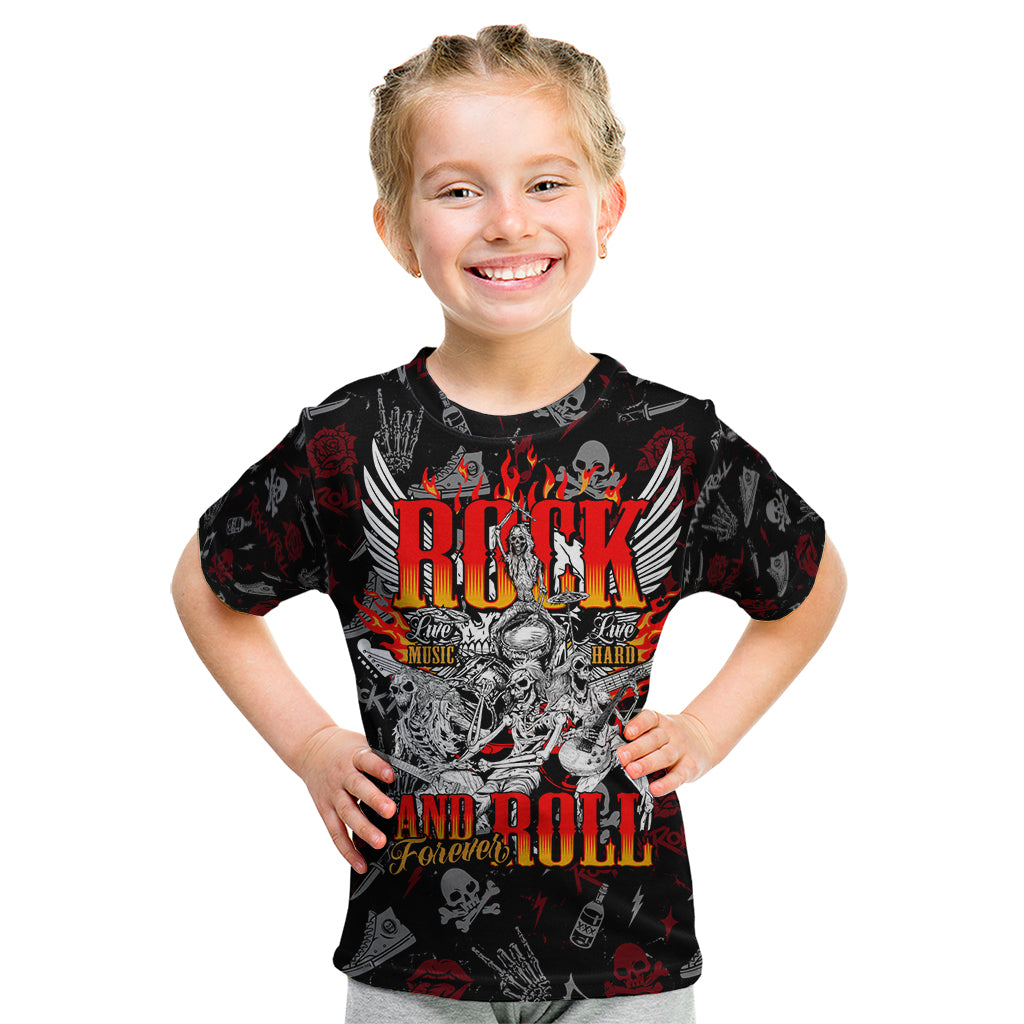 Rock And Roll Skull Forever Kid T Shirt - Wonder Print Shop