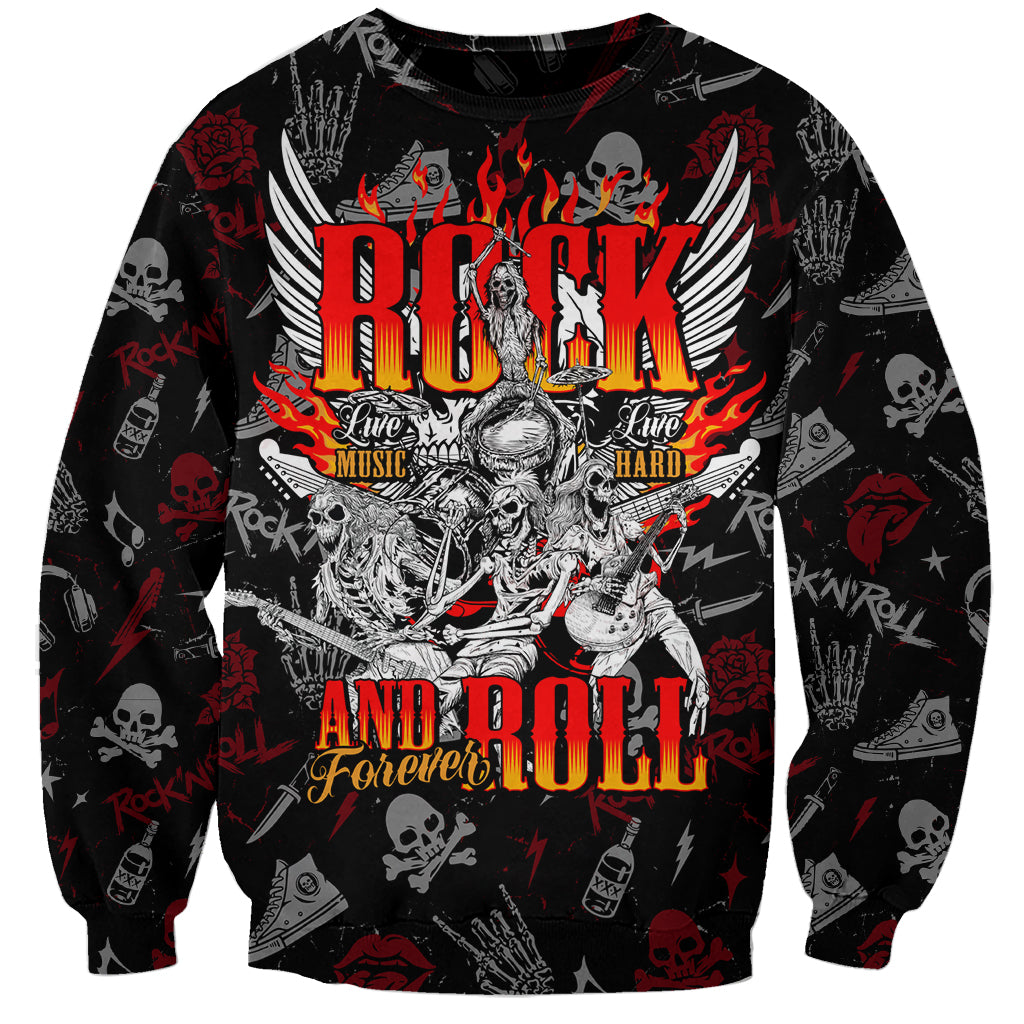 Rock And Roll Skull Forever Sweatshirt - Wonder Print Shop
