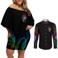 Next Time My Name Comes Out Of Your Mouth Couples Matching Off Shoulder Short Dress and Long Sleeve Button Shirts - Wonder Print Shop