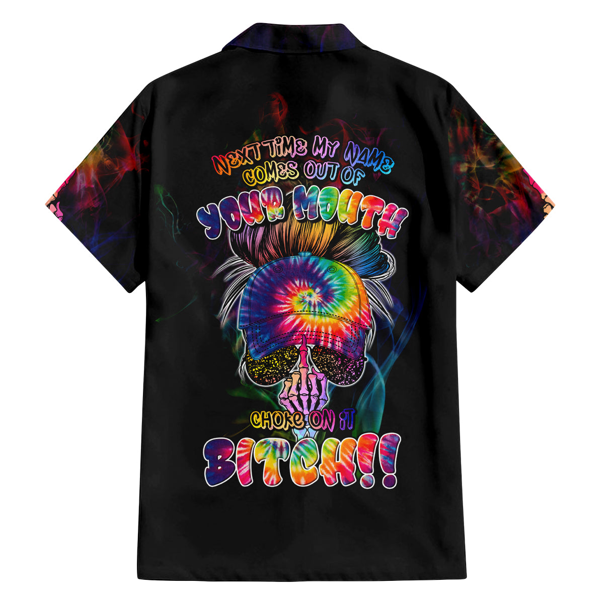 Next Time My Name Comes Out Of Your Mouth Family Matching Off Shoulder Long Sleeve Dress and Hawaiian Shirt - Wonder Print Shop