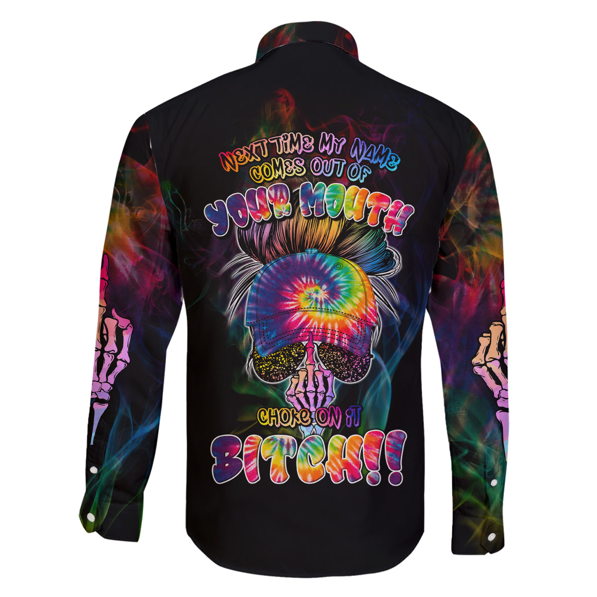 Next Time My Name Comes Out Of Your Mouth Family Matching Off Shoulder Long Sleeve Dress and Hawaiian Shirt - Wonder Print Shop