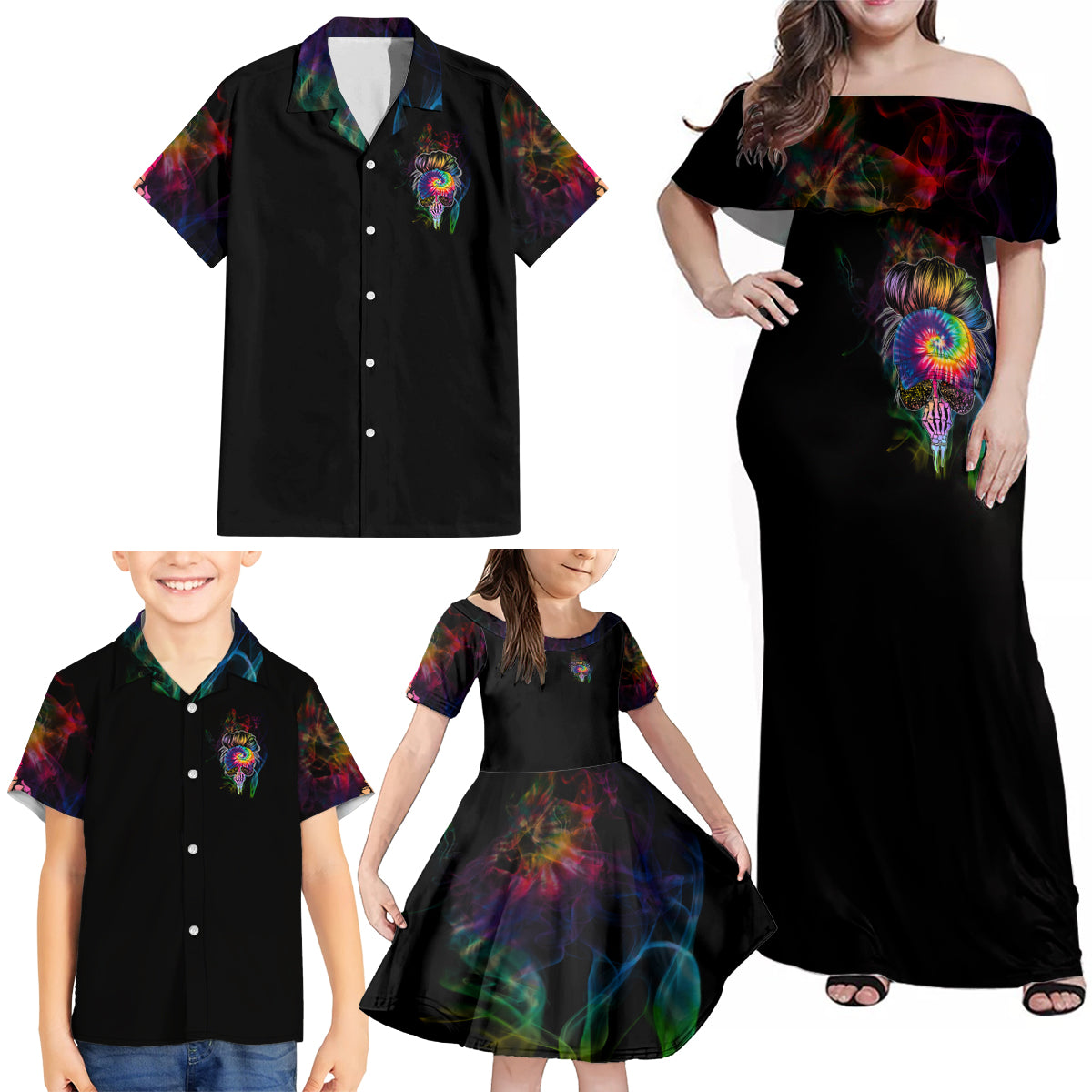 Next Time My Name Comes Out Of Your Mouth Family Matching Off Shoulder Maxi Dress and Hawaiian Shirt - Wonder Print Shop