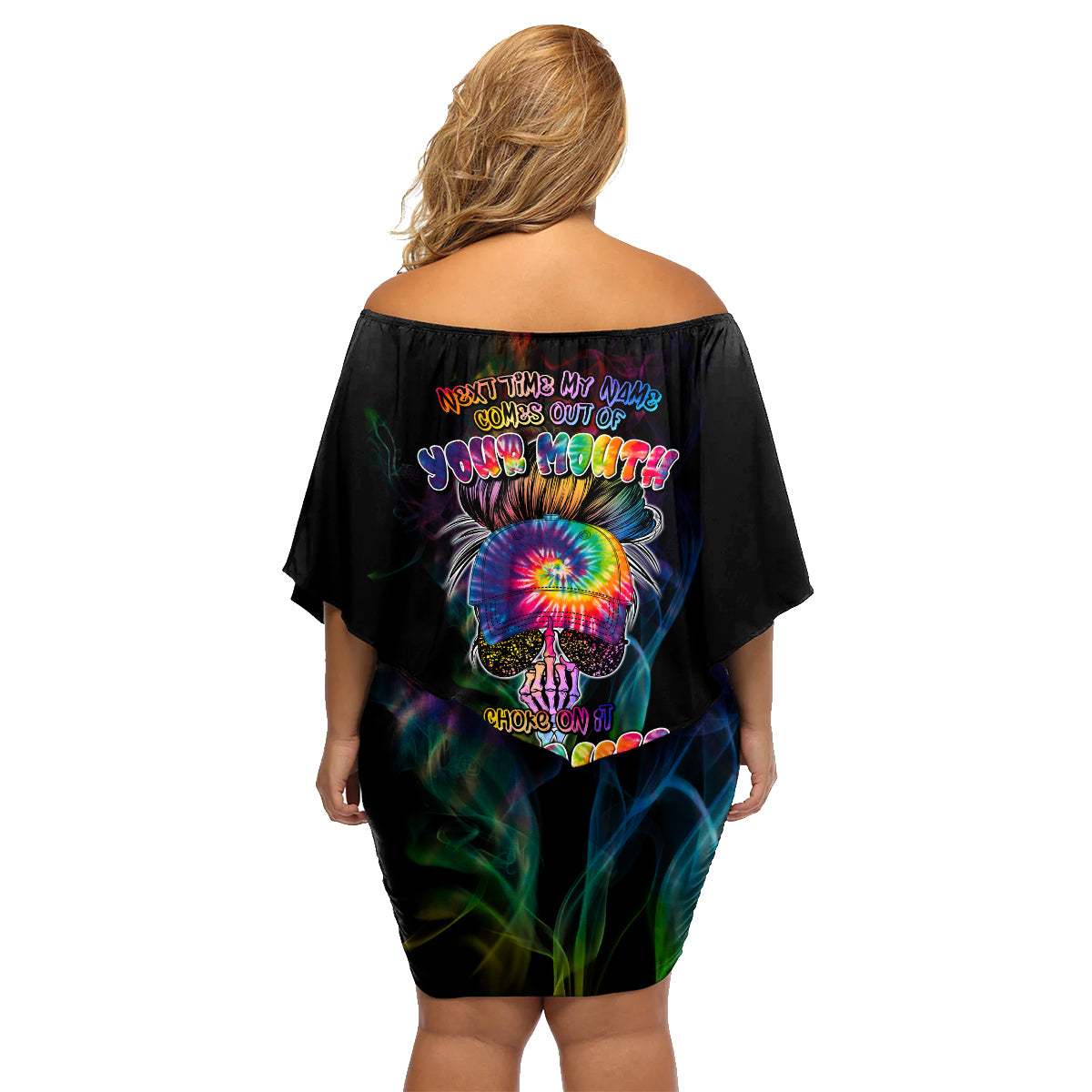 Next Time My Name Comes Out Of Your Mouth Family Matching Off Shoulder Short Dress and Hawaiian Shirt - Wonder Print Shop