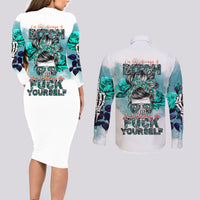 Im Not Always A Bitch Just Kidding Go Fuck Yourself Couples Matching Long Sleeve Bodycon Dress and Long Sleeve Button Shirts - Wonder Print Shop