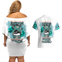 Im Not Always A Bitch Just Kidding Go Fuck Yourself Couples Matching Off Shoulder Short Dress and Hawaiian Shirt - Wonder Print Shop