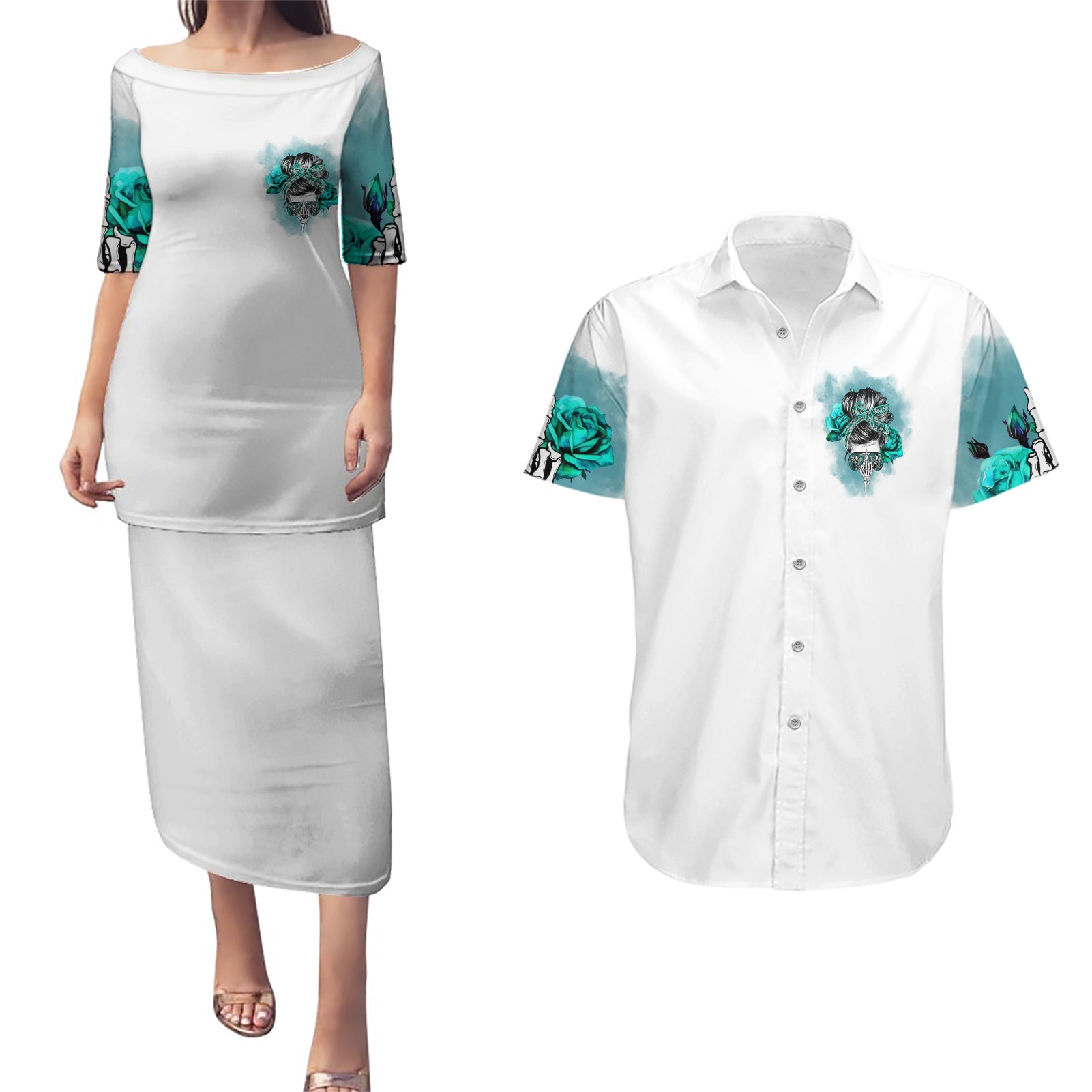 Im Not Always A Bitch Just Kidding Go Fuck Yourself Couples Matching Puletasi Dress and Hawaiian Shirt - Wonder Print Shop