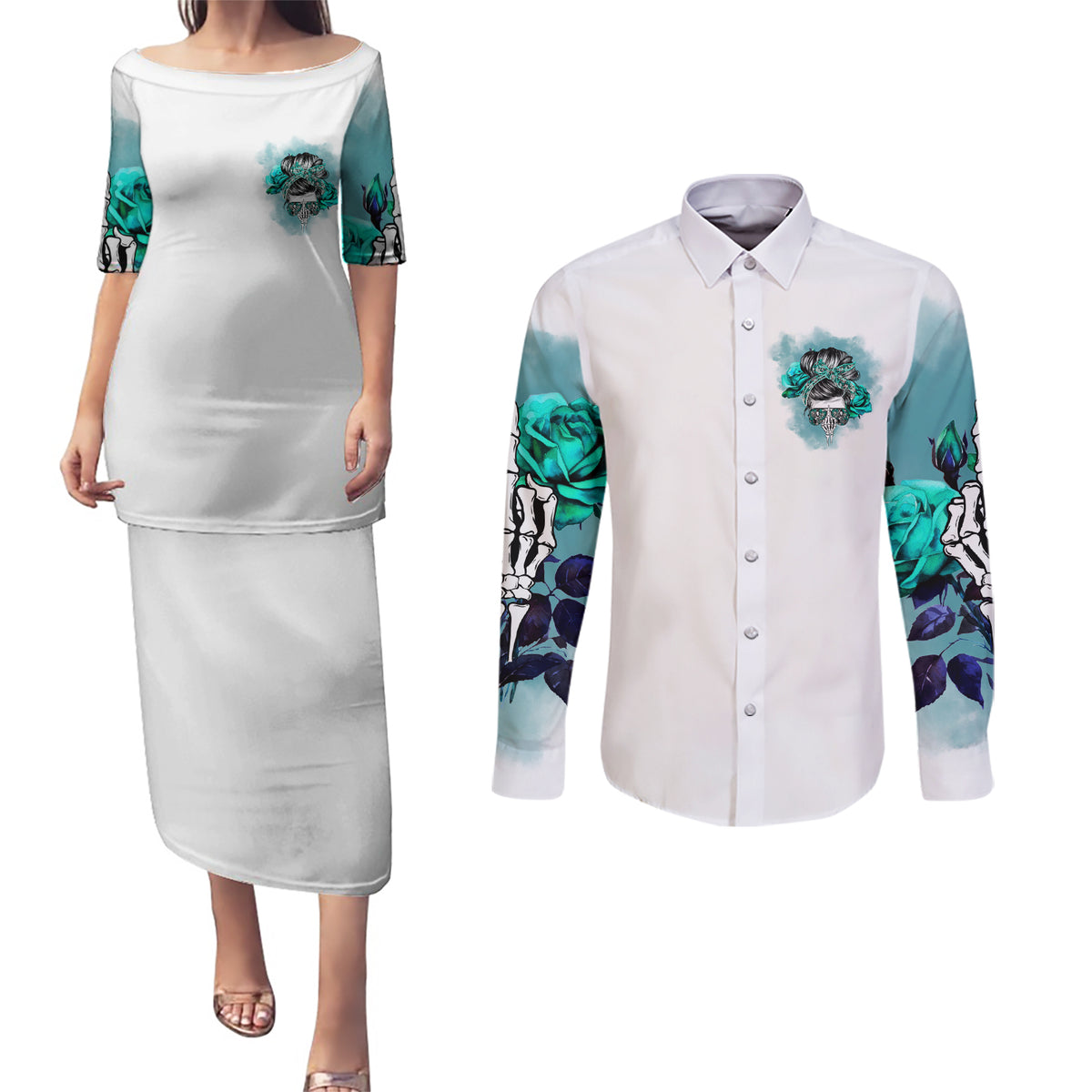 Im Not Always A Bitch Just Kidding Go Fuck Yourself Couples Matching Puletasi Dress and Long Sleeve Button Shirts - Wonder Print Shop