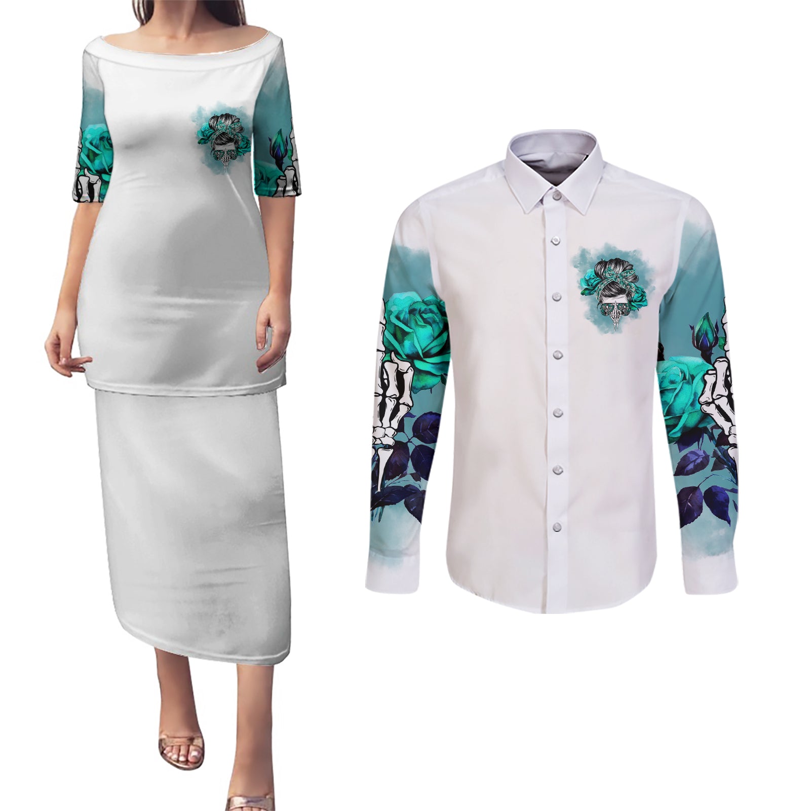 Im Not Always A Bitch Just Kidding Go Fuck Yourself Couples Matching Puletasi Dress and Long Sleeve Button Shirts - Wonder Print Shop