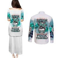 Im Not Always A Bitch Just Kidding Go Fuck Yourself Couples Matching Puletasi Dress and Long Sleeve Button Shirts - Wonder Print Shop