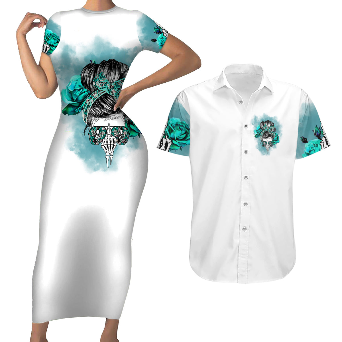 Im Not Always A Bitch Just Kidding Go Fuck Yourself Couples Matching Short Sleeve Bodycon Dress and Hawaiian Shirt - Wonder Print Shop