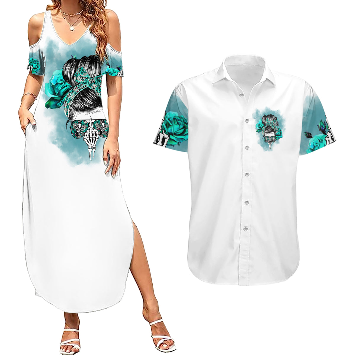 Im Not Always A Bitch Just Kidding Go Fuck Yourself Couples Matching Summer Maxi Dress and Hawaiian Shirt - Wonder Print Shop