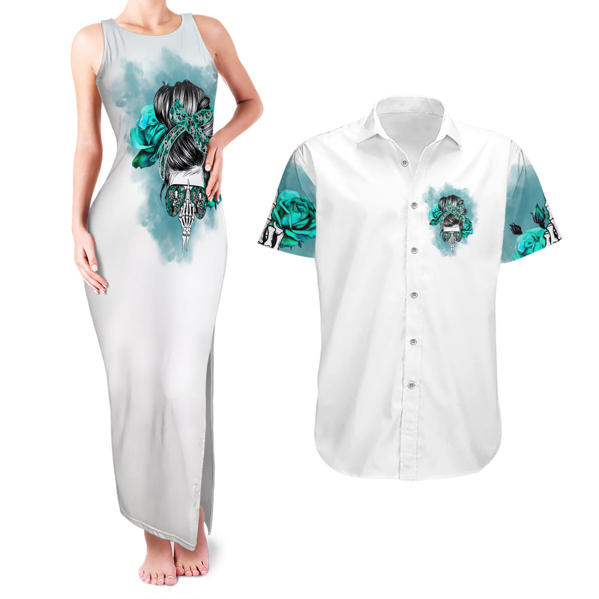 Im Not Always A Bitch Just Kidding Go Fuck Yourself Couples Matching Tank Maxi Dress and Hawaiian Shirt - Wonder Print Shop