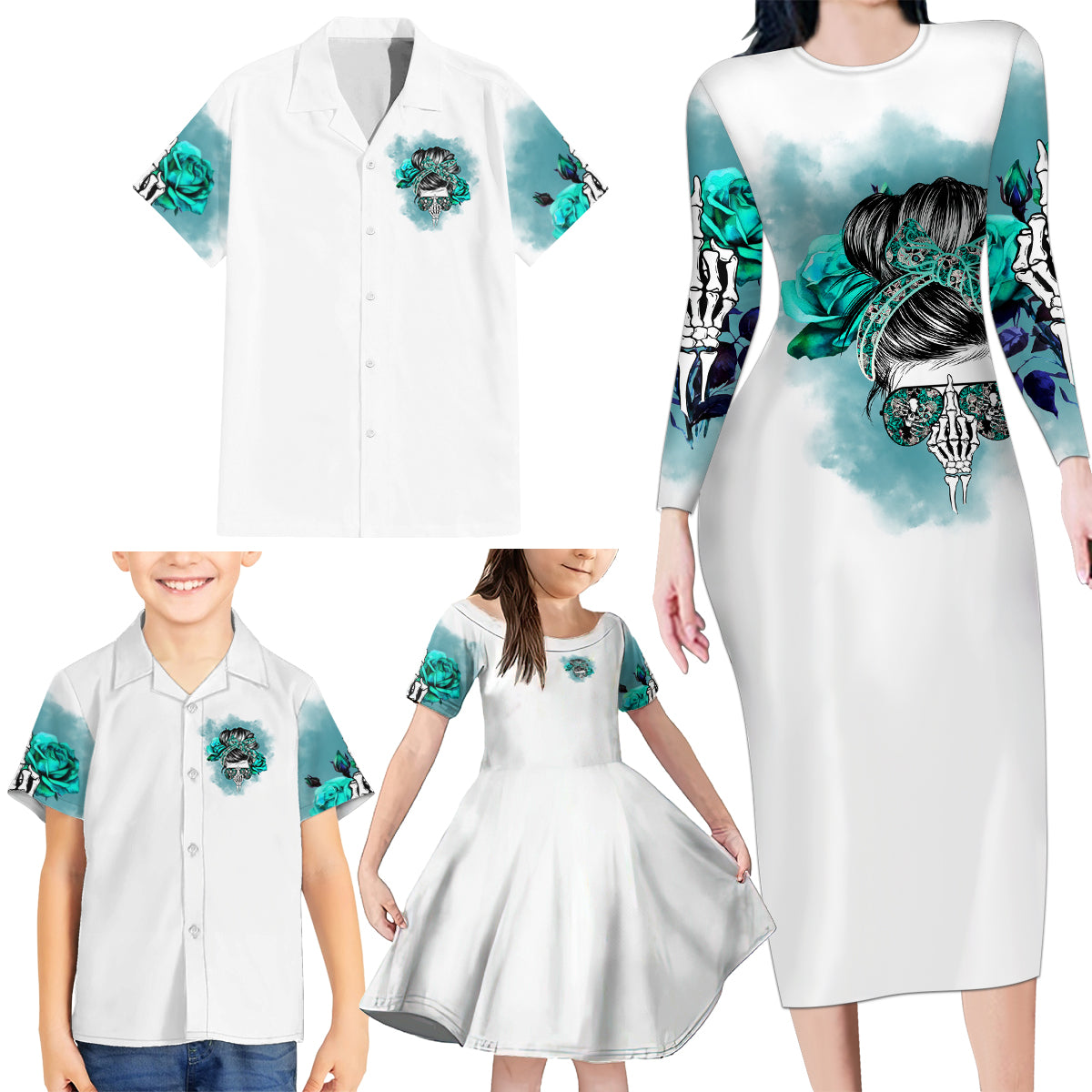 Im Not Always A Bitch Just Kidding Go Fuck Yourself Family Matching Long Sleeve Bodycon Dress and Hawaiian Shirt - Wonder Print Shop