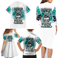 Im Not Always A Bitch Just Kidding Go Fuck Yourself Family Matching Long Sleeve Bodycon Dress and Hawaiian Shirt - Wonder Print Shop
