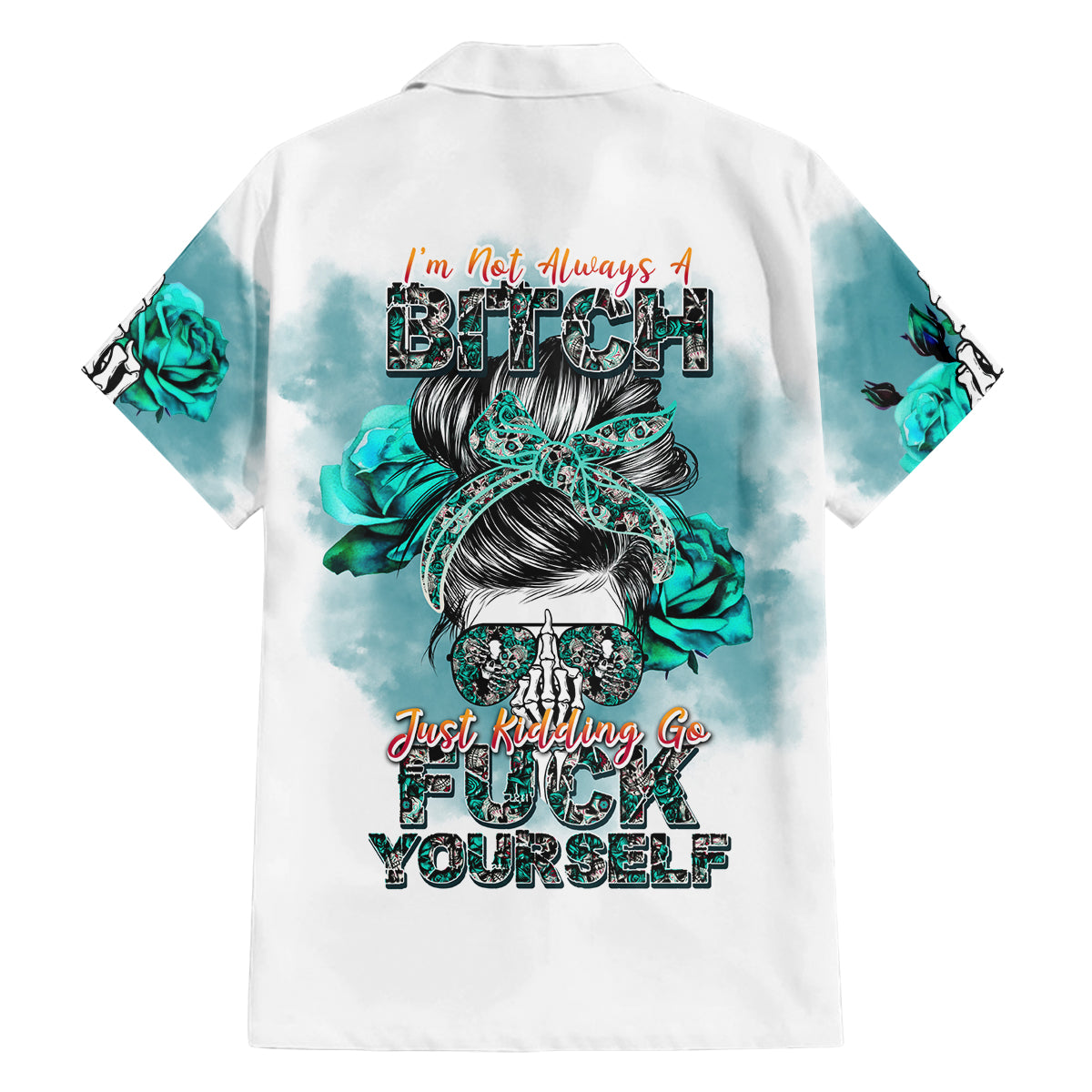Im Not Always A Bitch Just Kidding Go Fuck Yourself Family Matching Off Shoulder Short Dress and Hawaiian Shirt - Wonder Print Shop