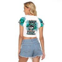 Im Not Always A Bitch Just Kidding Go Fuck Yourself Raglan Cropped T Shirt - Wonder Print Shop