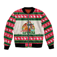 Merry Christmas Cat Bomber Jacket Meowy Catmas Xmas Tree - Wonder Print Shop