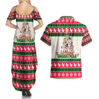 Merry Christmas Cat Couples Matching Summer Maxi Dress and Hawaiian Shirt Meowy Catmas Xmas Tree - Wonder Print Shop