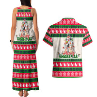 Merry Christmas Cat Couples Matching Tank Maxi Dress and Hawaiian Shirt Meowy Catmas Xmas Tree - Wonder Print Shop