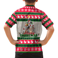 Merry Christmas Cat Family Matching Long Sleeve Bodycon Dress and Hawaiian Shirt Meowy Catmas Xmas Tree - Wonder Print Shop