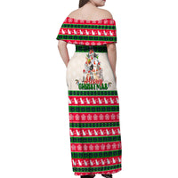 Merry Christmas Cat Family Matching Off Shoulder Maxi Dress and Hawaiian Shirt Meowy Catmas Xmas Tree - Wonder Print Shop