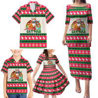 Merry Christmas Cat Family Matching Puletasi Dress and Hawaiian Shirt Meowy Catmas Xmas Tree - Wonder Print Shop