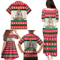 Merry Christmas Cat Family Matching Puletasi Dress and Hawaiian Shirt Meowy Catmas Xmas Tree - Wonder Print Shop