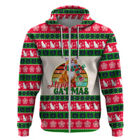 Merry Christmas Cat Hoodie Meowy Catmas Xmas Tree - Wonder Print Shop