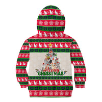 Merry Christmas Cat Kid Hoodie Meowy Catmas Xmas Tree - Wonder Print Shop
