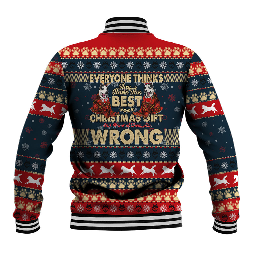 Merry Wet Nosemas Baseball Jacket Christmas Husky - Wonder Print Shop