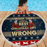 Merry Wet Nosemas Beach Blanket Christmas Husky - Wonder Print Shop