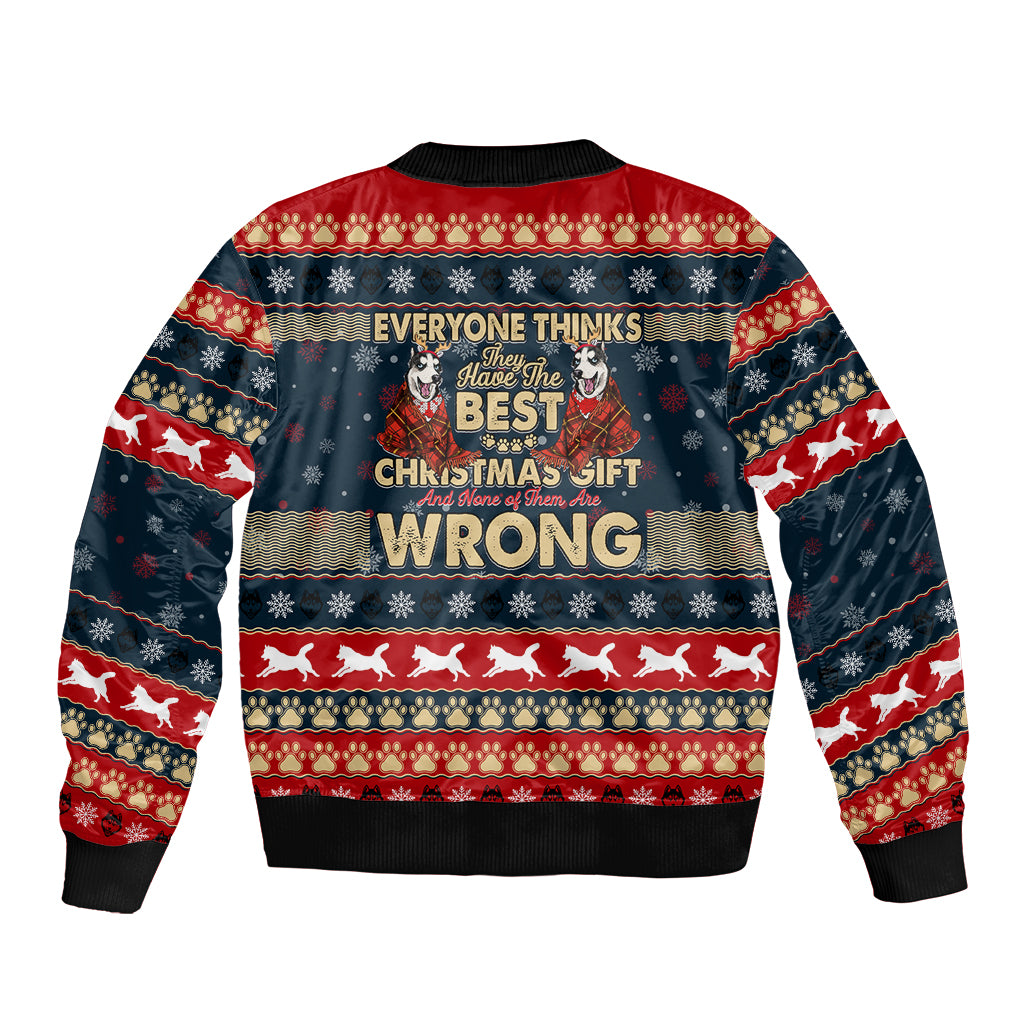 Merry Wet Nosemas Bomber Jacket Christmas Husky - Wonder Print Shop