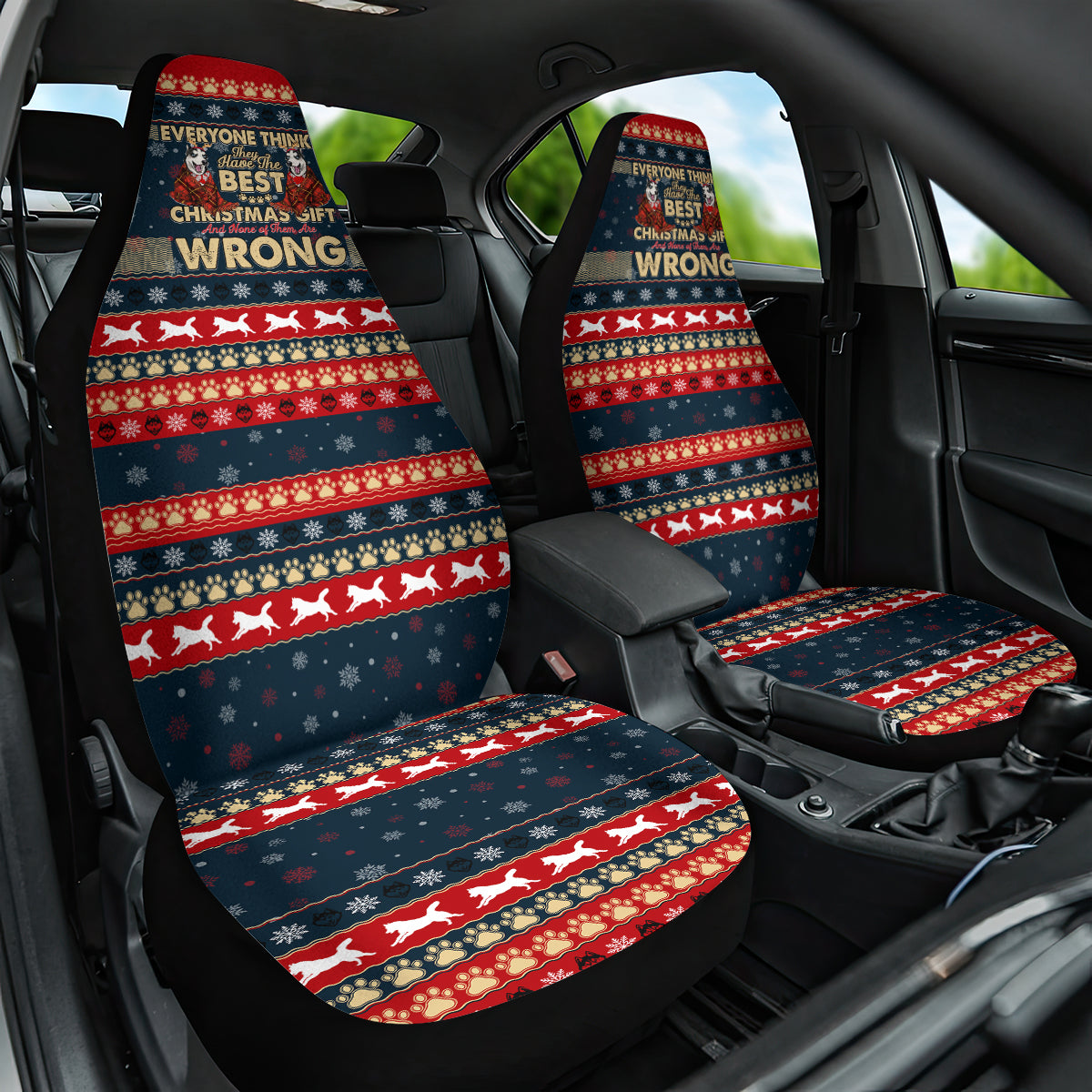 Merry Wet Nosemas Car Seat Cover Christmas Husky - Wonder Print Shop