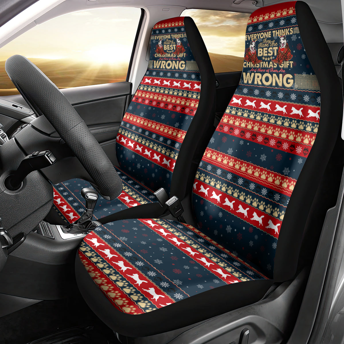 Merry Wet Nosemas Car Seat Cover Christmas Husky - Wonder Print Shop