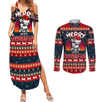 Merry Wet Nosemas Couples Matching Summer Maxi Dress and Long Sleeve Button Shirt Christmas Husky - Wonder Print Shop