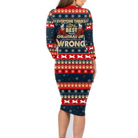Merry Wet Nosemas Family Matching Long Sleeve Bodycon Dress and Hawaiian Shirt Christmas Husky - Wonder Print Shop