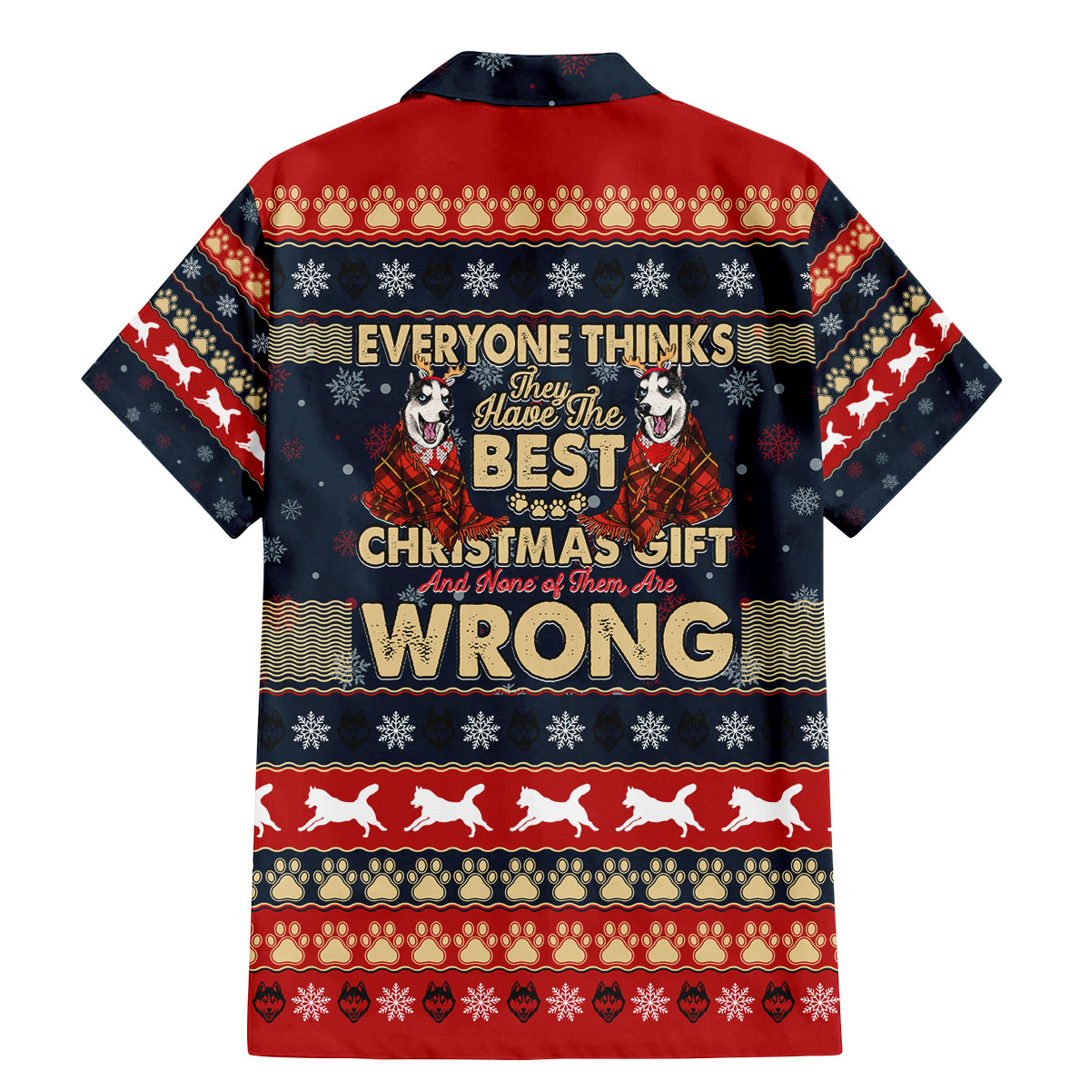 Merry Wet Nosemas Family Matching Mermaid Dress and Hawaiian Shirt Christmas Husky - Wonder Print Shop