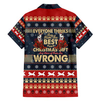 Merry Wet Nosemas Family Matching Off Shoulder Short Dress and Hawaiian Shirt Christmas Husky - Wonder Print Shop