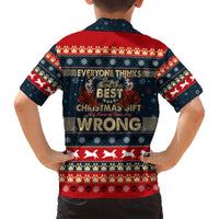 Merry Wet Nosemas Family Matching Short Sleeve Bodycon Dress and Hawaiian Shirt Christmas Husky - Wonder Print Shop