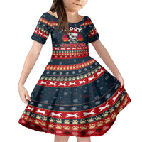 Merry Wet Nosemas Family Matching Short Sleeve Bodycon Dress and Hawaiian Shirt Christmas Husky - Wonder Print Shop