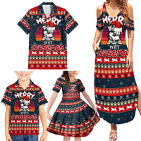 Merry Wet Nosemas Family Matching Summer Maxi Dress and Hawaiian Shirt Christmas Husky - Wonder Print Shop