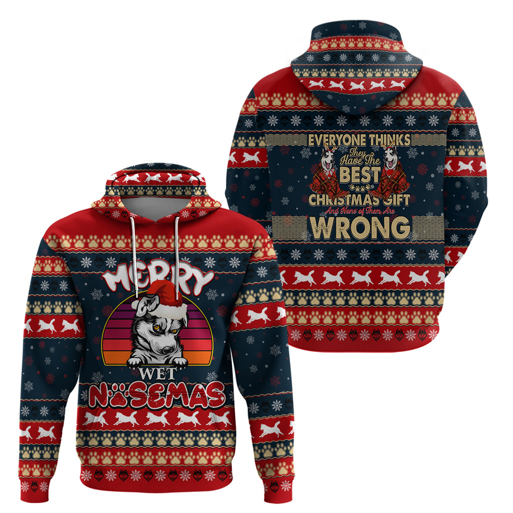 Merry Wet Nosemas Hoodie Christmas Husky - Wonder Print Shop