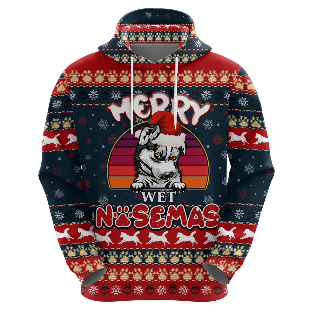 Merry Wet Nosemas Hoodie Christmas Husky - Wonder Print Shop
