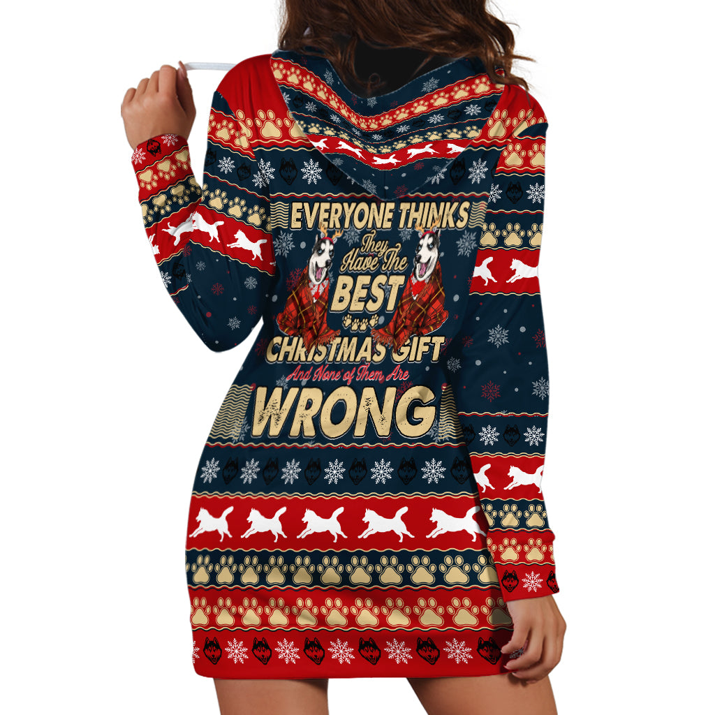Merry Wet Nosemas Hoodie Dress Christmas Husky - Wonder Print Shop